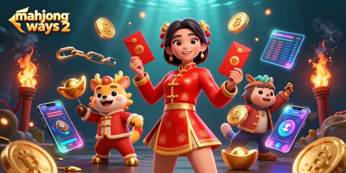 Play mahjong ways 2 with captivating visuals featuring stunning Asian characters and vibrant casino elements.