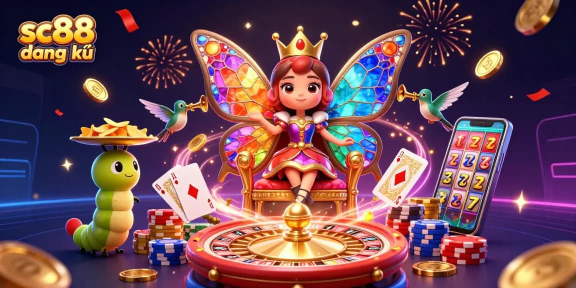 Engage in thrilling gameplay at SC88 đăng ký with vibrant casino elements and wintering characters.