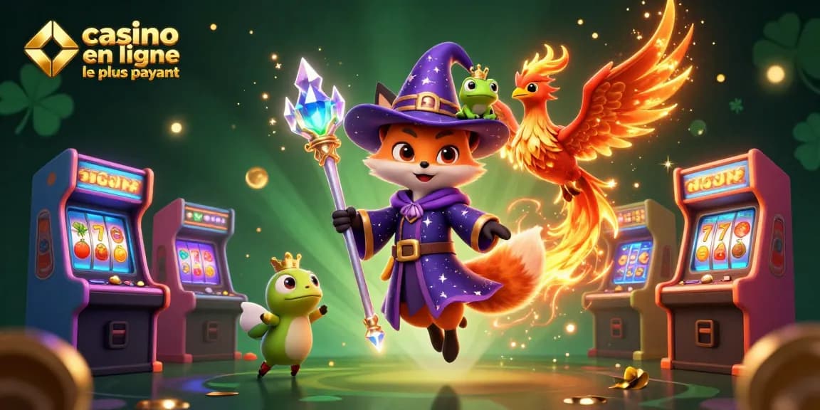 Experience the excitement of the casino en ligne le plus payant world with a magical scene featuring a wizard fox and his phoenix companion.