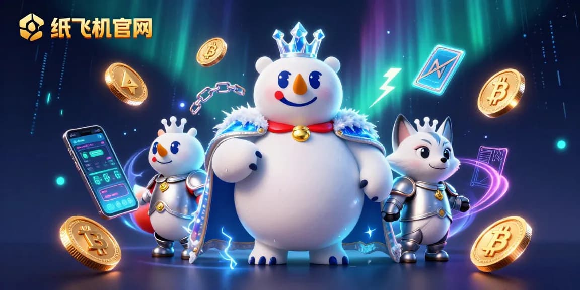 Engage with 纸飞机官网 showcasing polar bear and snow fox in a vibrant crypto casino scene
