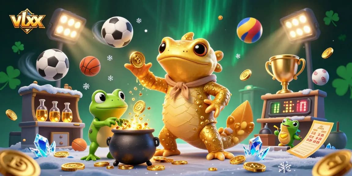 Experience winning strategies with vlxx in this vibrant 3D casino illustration featuring alchemy and sports