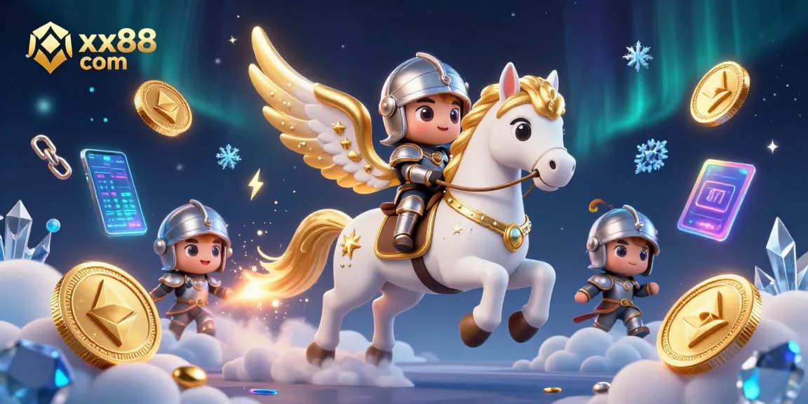 Experience thrilling action at xx88 com, showcasing a fantasy casino adventure with crypto coins and vibrant visuals.