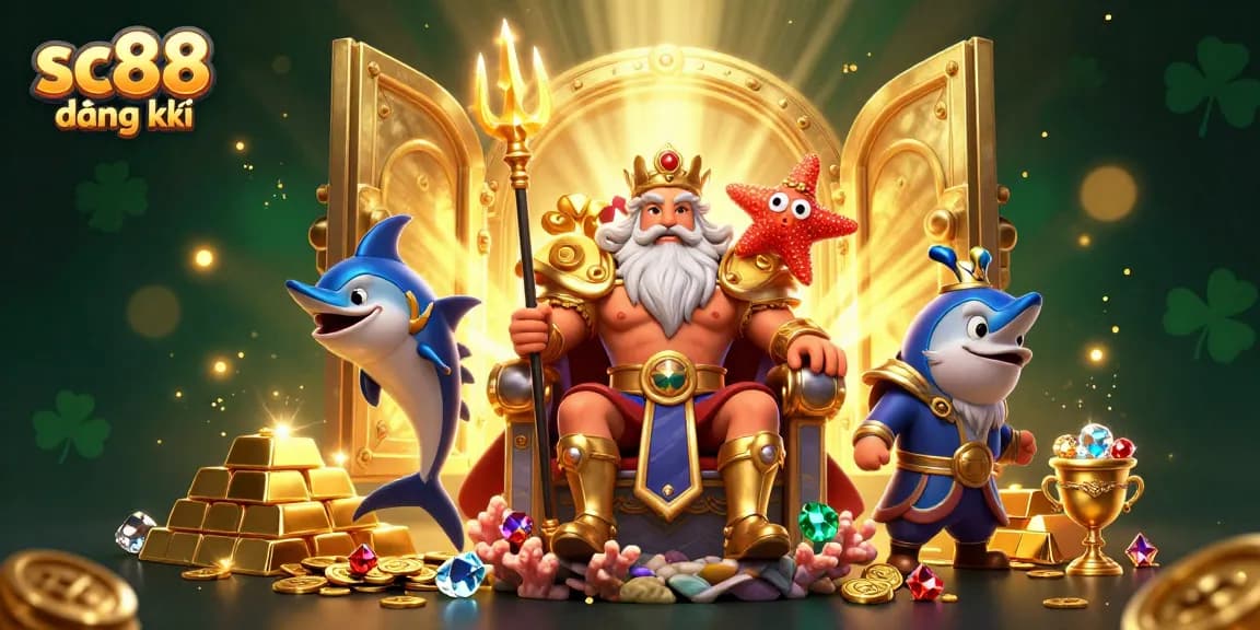 Play and win with the exciting SC88 đăng ký experience featuring Neptune and treasures!