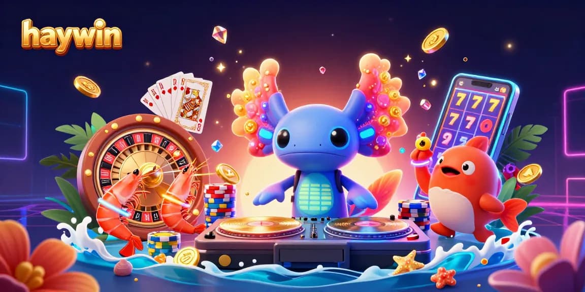 Experience the vibrant energy of Haywin casino with dynamic 3D characters and colorful gaming elements.