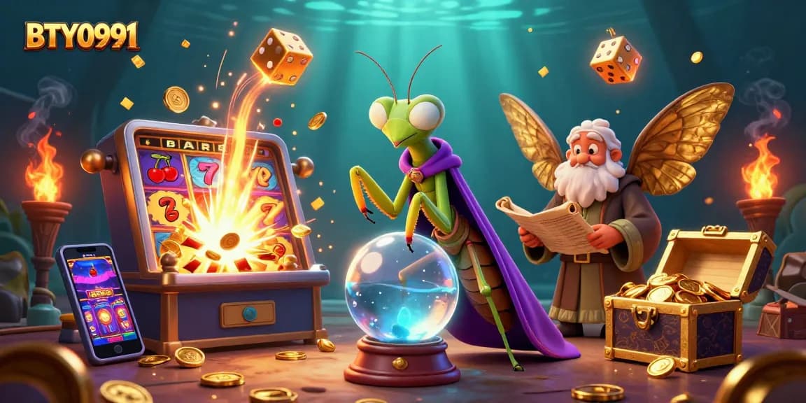 Engage with BTY0991's thrilling jackpot world, featuring vivid characters and dynamic casino elements.