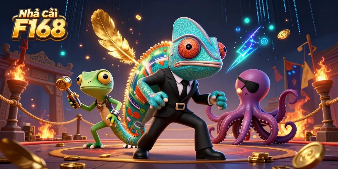 Engage with Nhà cái F168 while exploring a vibrant casino adventure filled with thrilling characters and gaming excitement.