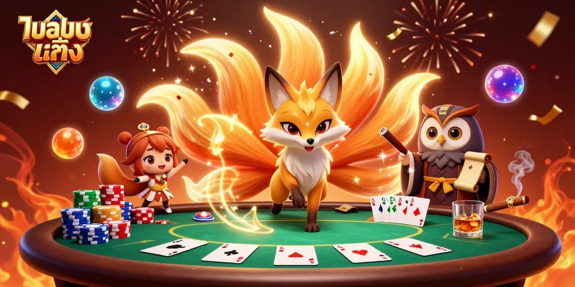 Bet on แทงบอลเต็ง with vibrant 3D characters, gambling elements, and festive effects.