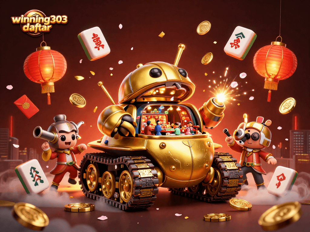 Spin your way to fortune at winning303 daftar with this vibrant casino scene bursting with excitement.