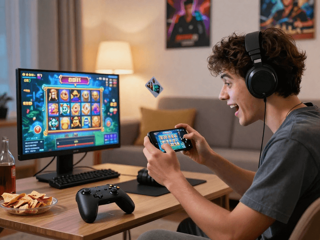 Enjoying Alano Dt 5 gaming experience with vibrant graphics and engaging gameplay at home.
