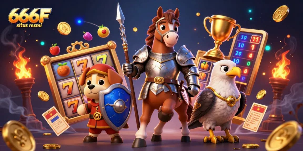 Engage in thrilling gaming action at 666F situs resmi with dynamic slot reels and vibrant elements.