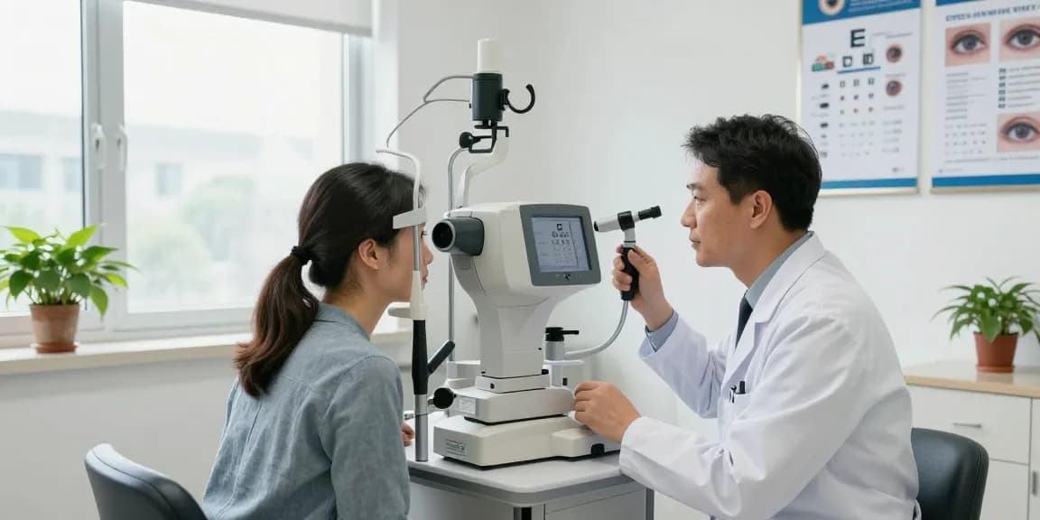ตรวจสายตา at SNU Eye Clinic, patient receiving comprehensive eye examination from skilled ophthalmologist in a modern, welcoming environment.