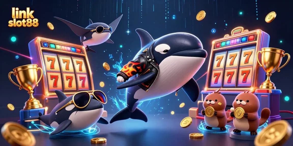 Menangkan link slot88 dengan simbol keberuntungan dan koin emas dalam permainan slot seru.