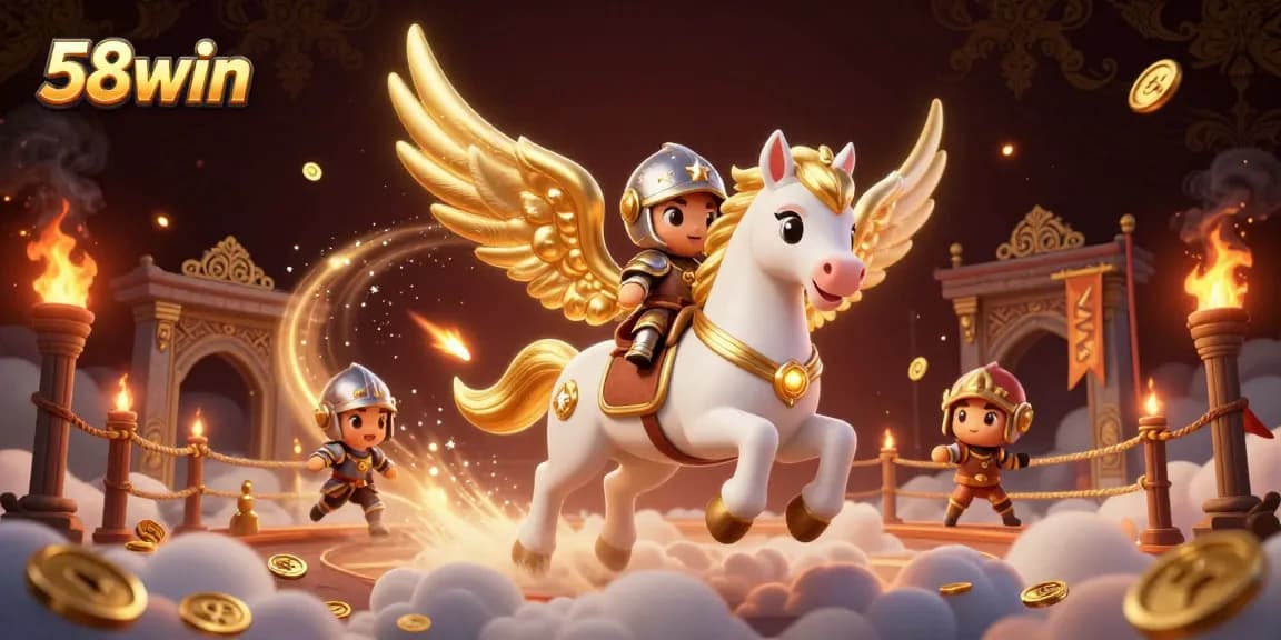 Experience thrilling gameplay at 58win, where golden tokens and comet trails illuminate your online casino adventure.