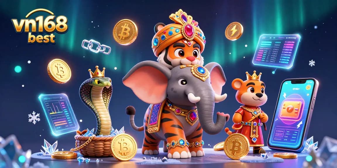 Spin and win with vn168 best in an ultra-detailed casino scene filled with 3D vibrant elements.