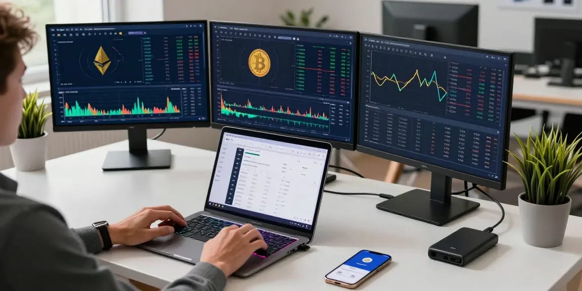 Playexch247 cryptocurrency trading workspace with live charts, DeFi dashboard, and digital wallet insights.