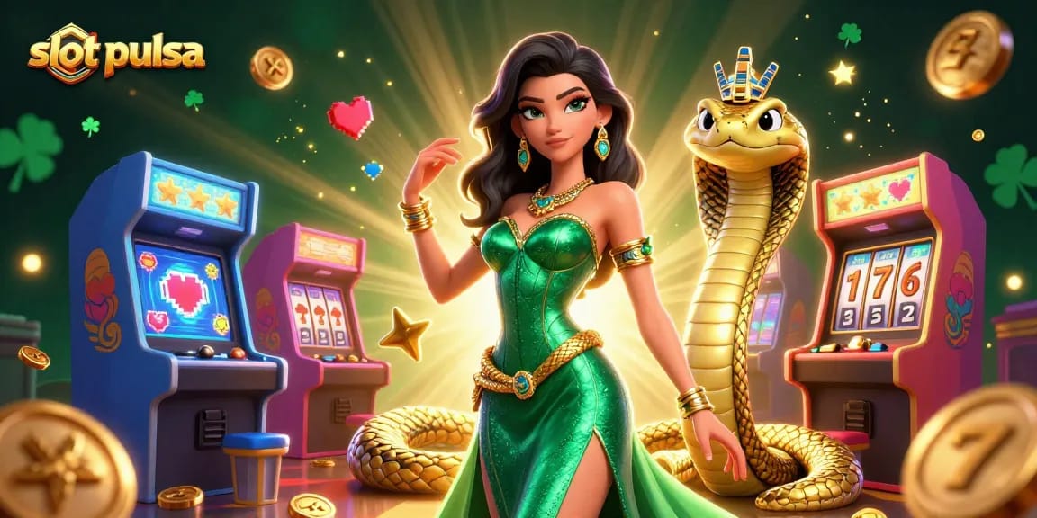 Terlibatlah dengan kegembiraan slot pulsa yang penuh warna dalam adegan kasino yang menakjubkan dan dinamis yang dipenuhi dengan permainan.