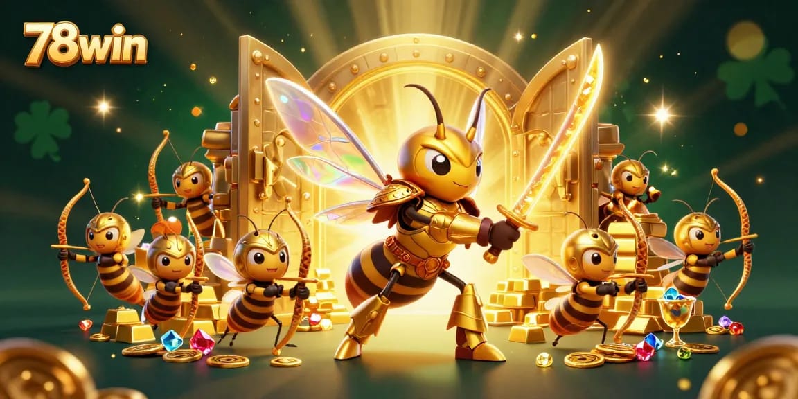 Experience the thrill of 78win as a golden hornet samurai and bee archers unveil treasures.