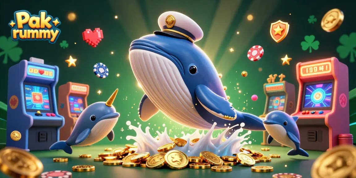 Experience Pak rummy with exciting coins and characters in a vibrant 3D illustration filled with casino fun.