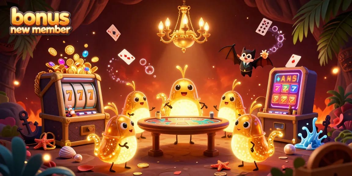Experience thrilling gameplay with the bonus new member offer featuring illuminated glowworms at a vibrant casino.