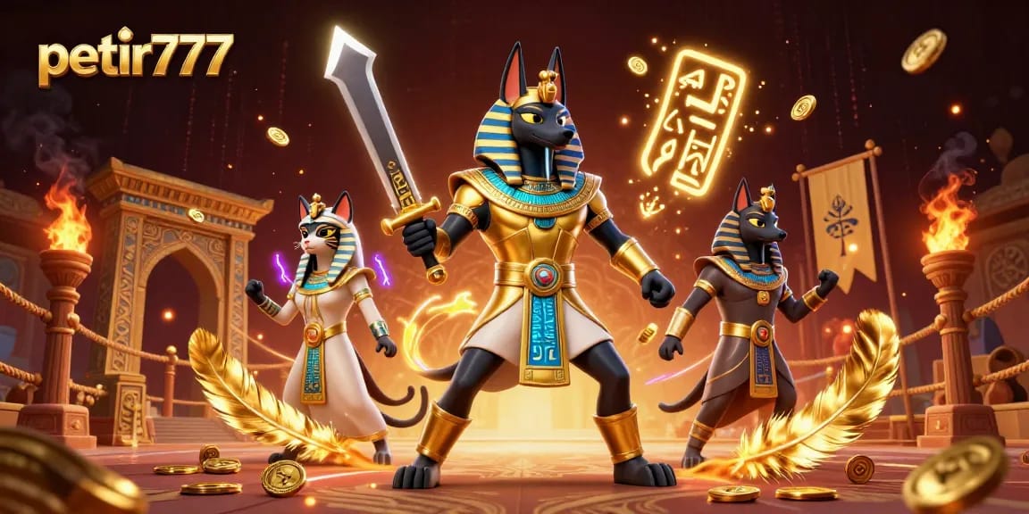 Experience thrilling gameplay on petir777 with exciting characters like Anubis and Bastet.