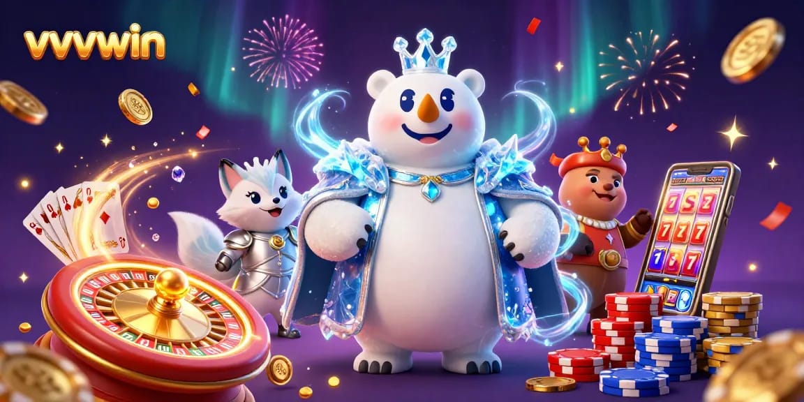Experience thrilling moments at vvvwin with a colorful fantasy casino scene featuring iconic characters and dynamic gaming elements.
