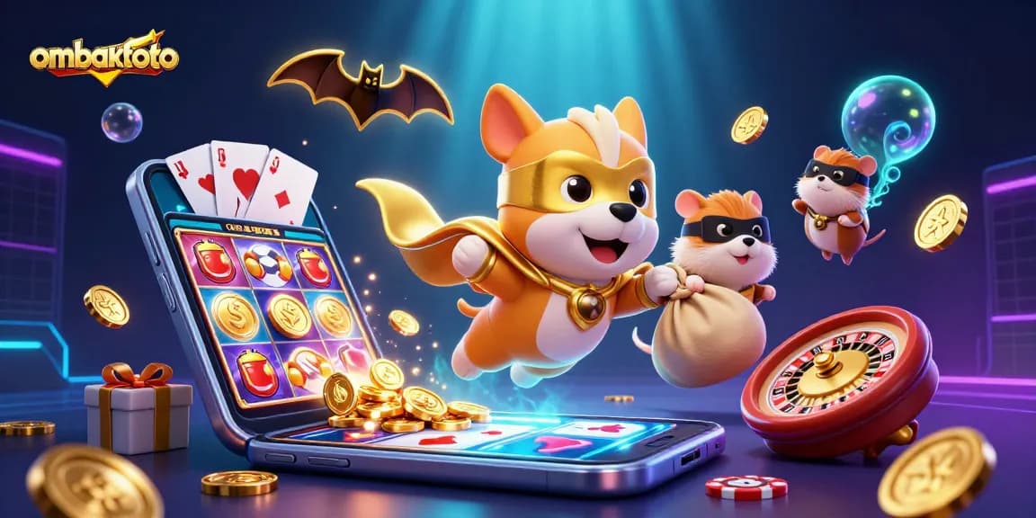 Play exciting games at ombaktoto with thrilling slot reels and vibrant casino elements!
