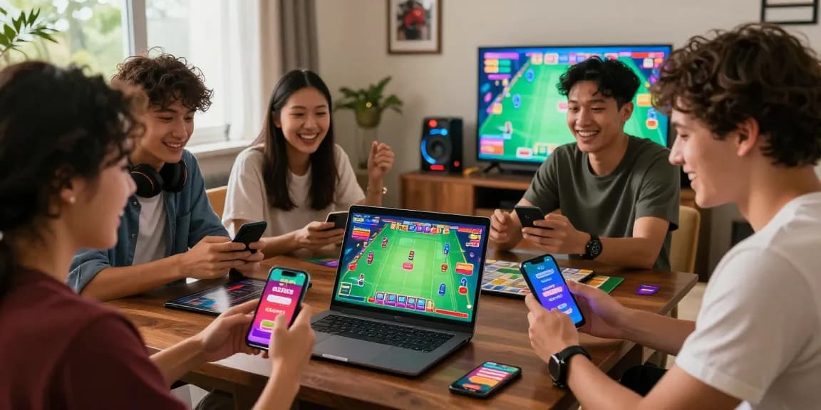 Engaging friends enjoying yono games promo code bonuses while playing rummy together in a cozy living room