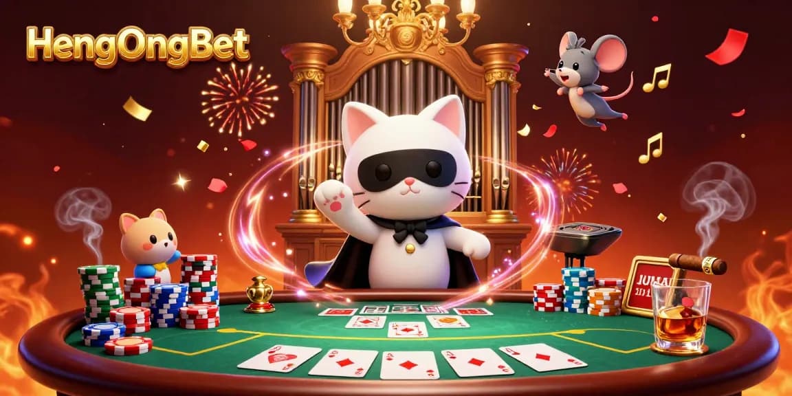 HengOngBet offers thrilling poker action with dynamic characters and vibrant casino elements.