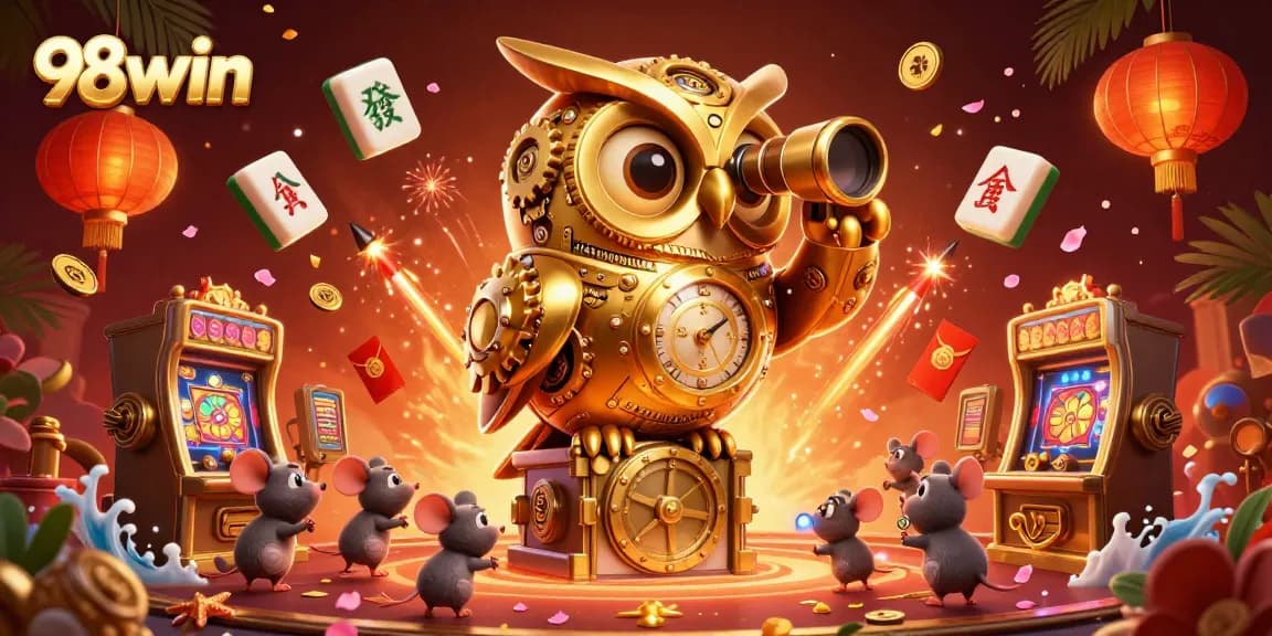 Win big at 98win with exciting games and dynamic casino action illustrated in a vibrant scene.