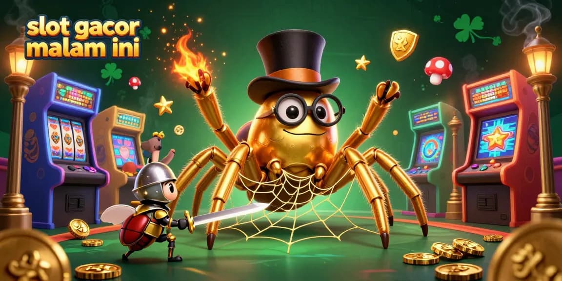 Temukan slot gacor malam ini dengan karakter menarik di ilustrasi kasino 3D.
