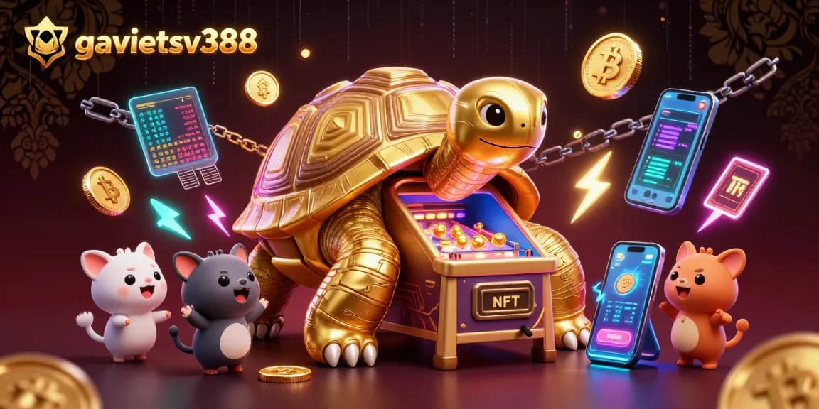 Experience thrilling online betting at gavietsv388 with vibrant casino elements in dynamic 3D illustration.