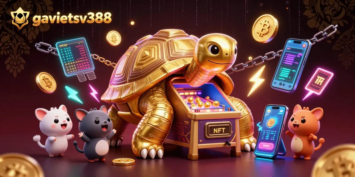 Experience thrilling online betting at gavietsv388 with vibrant casino elements in dynamic 3D illustration.