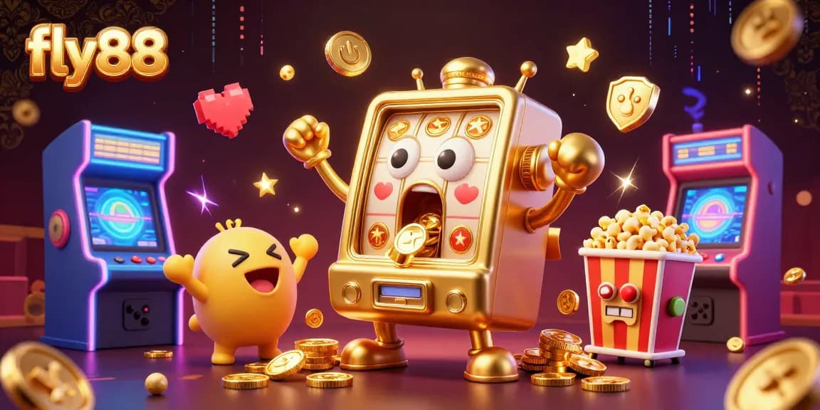 Experience the thrill of fly88 with a dynamic jackpot scene featuring energetic slot machines and vibrant game elements.