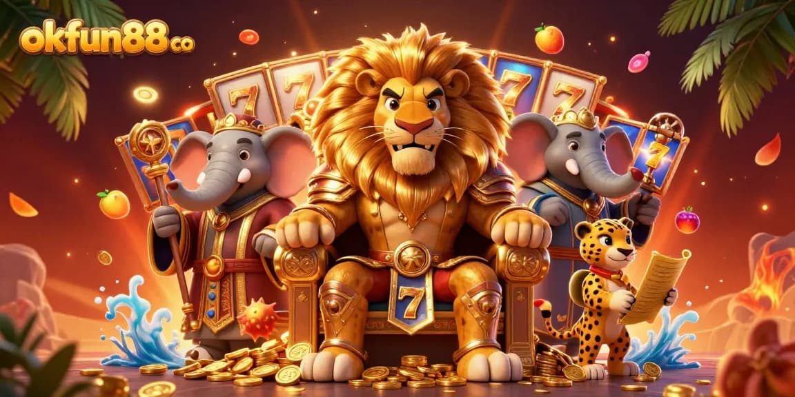 Experience thrilling slots at okfun88 co with vibrant 3D visuals showcasing a royal theme.