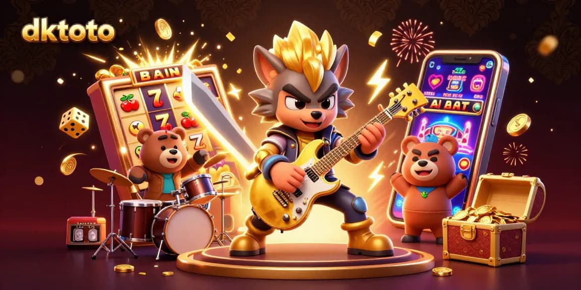 Experience thrilling gaming at dktoto with a rock star wolf and wild drummer bear amid exploding jackpots!