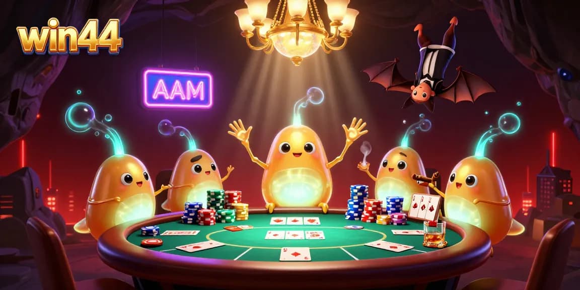 win44 shines in a vibrant, immersive casino scene with glowworms lighting up the action