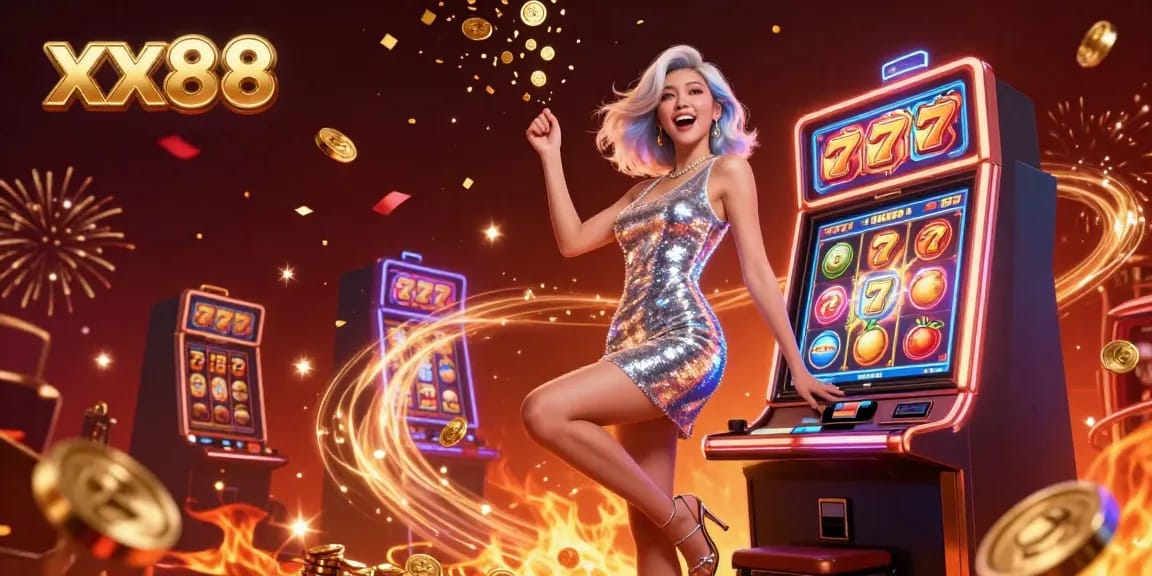 Experience thrilling jackpots at xx88 with vibrant casino visuals and dynamic gaming elements.