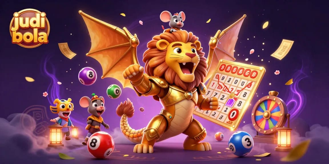 Experience judi bola action with a vibrant scene of gambling excitement featuring colorful elements and a dynamic chimera.