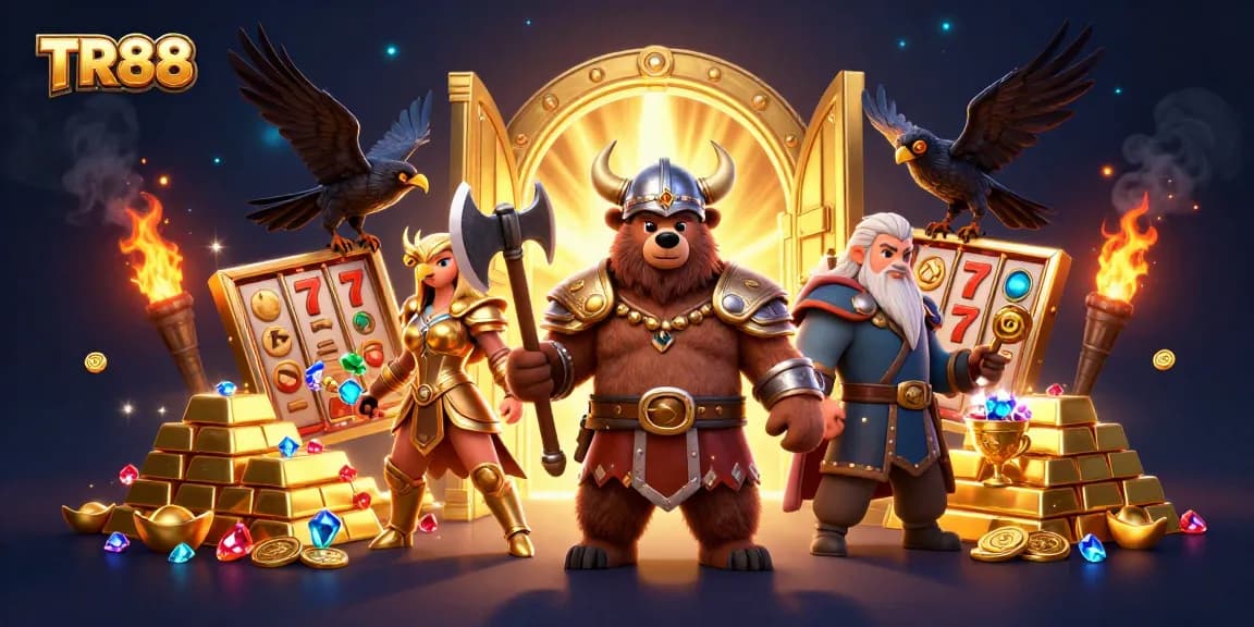TR88 players ignite the thrill with jackpots and stunning treasures in a vibrant casino scene.