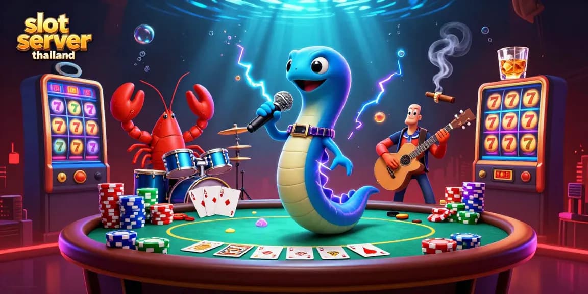 Experience thrill with slot server thailand featuring lively characters in an underwater casino.