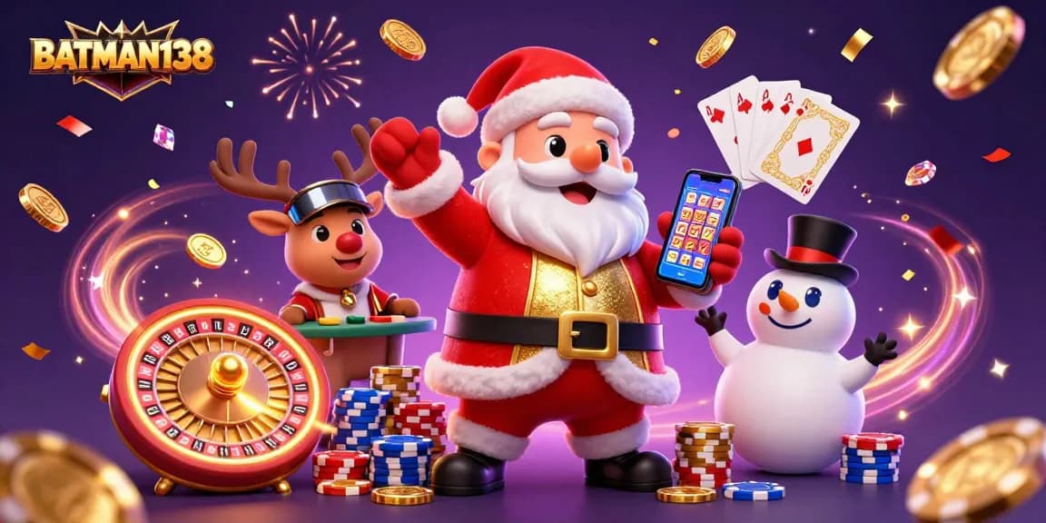Experience the excitement of BATMAN138 with festive characters and casino games in action.