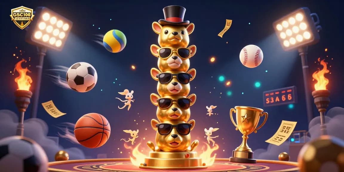 Engage with GSC108 DAFTAR's thrilling gaming scene filled with sports elements and vibrant animations.