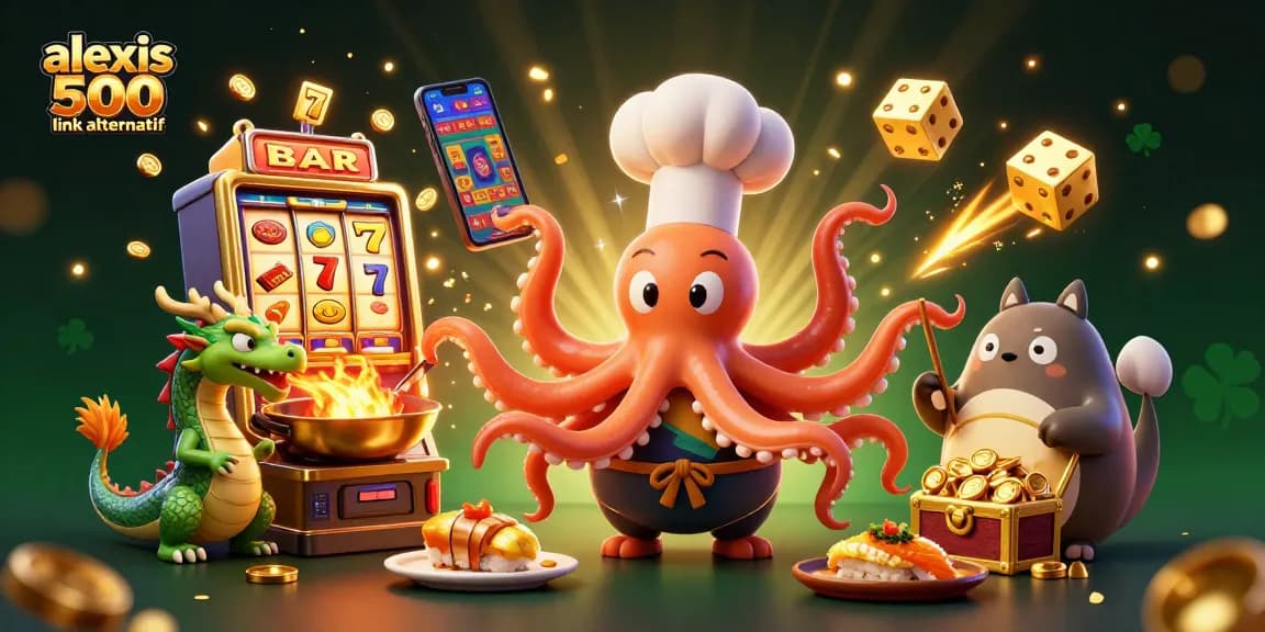 Experience high-stakes fun with the alexis 500 link alternatif in this vibrant 3D casino scene.