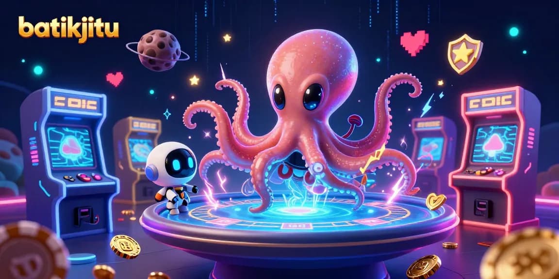 Batikjitu menghadirkan permainan poker menarik dengan desain alien dan robot di gambaran futuristik.