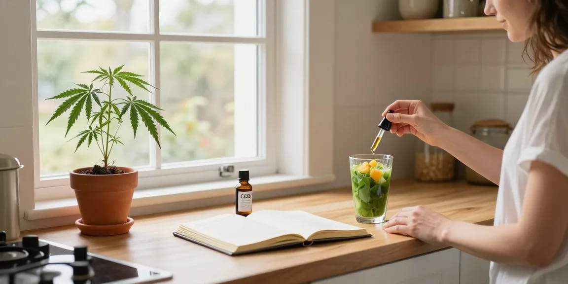 The legal age to vape in Cyprus highlighted with a wellness scene, featuring CBD oil tincture, natural wellness decor, and a serene organic atmosphere.
