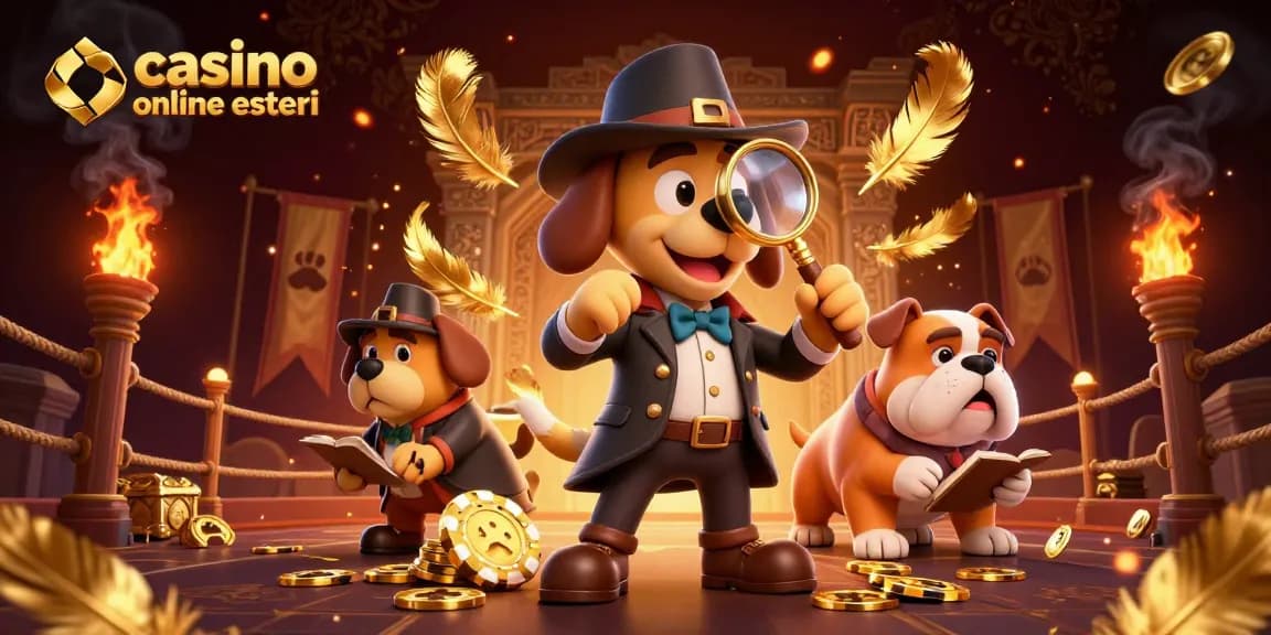 Partecipa a un'entusiasmante esperienza di gioco nei casinò online esteri con una scena di detective 3D dettagliata.