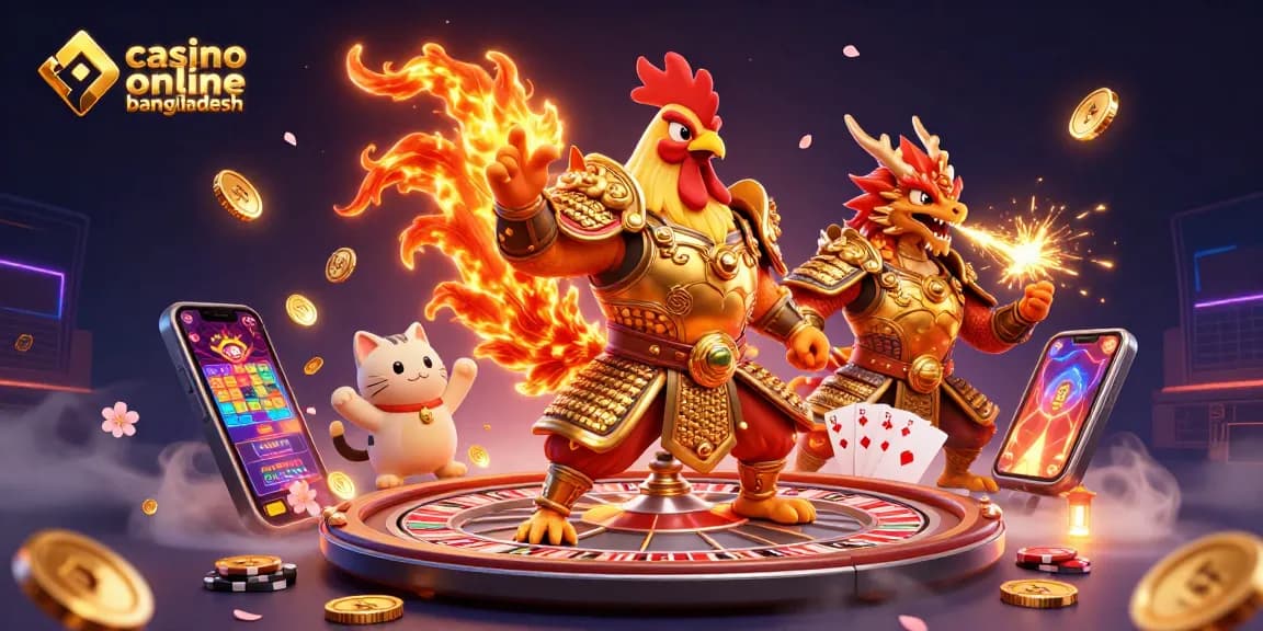 Engage in an exhilarating live casino online bangladesh experience with vibrant characters and dynamic game elements.