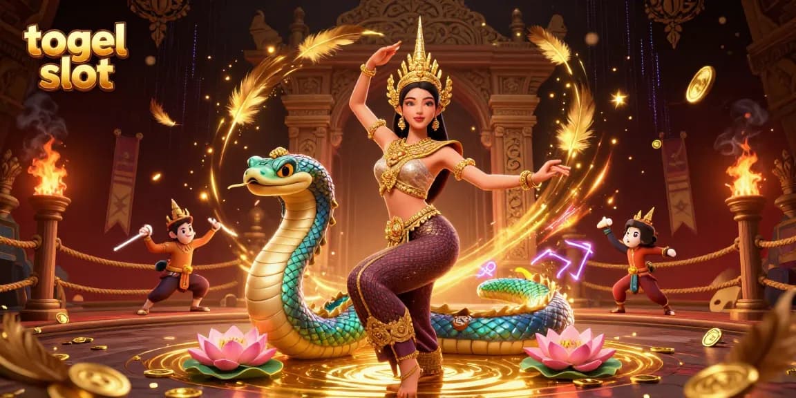 Engage with exciting togel slot gameplay in a vibrant 3D casino scene filled with dynamic elements.