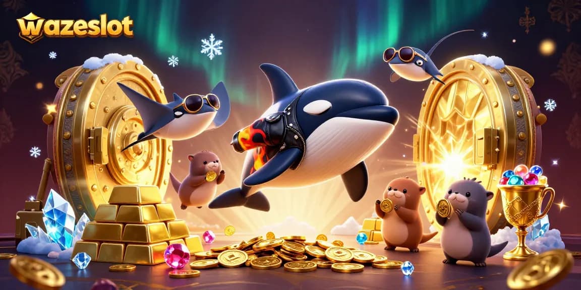 Win big with wazeslot’s high RTP slots and rewards, showcasing characters and treasures.