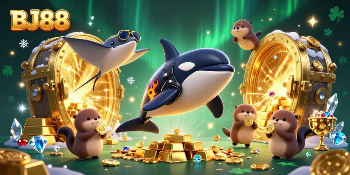 Engage with thrilling games at BJ88, showcasing a vibrant fantasy world with dynamic casino elements.